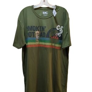 Smokin' Hot Dad green Men's t shirt XL Grill smoke rainbow stripes summer NWT